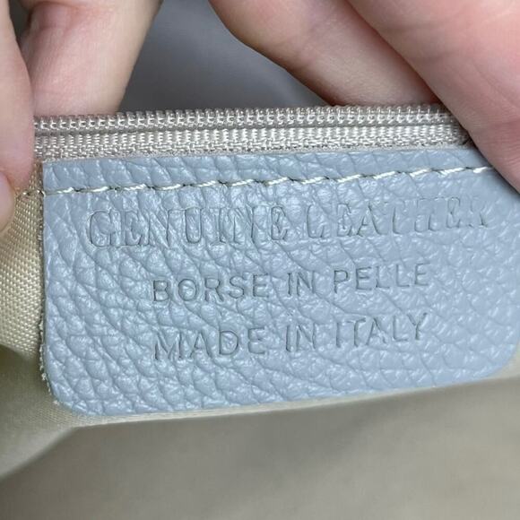 Genuine Leather Borse in Pelle Made in Italy Shoulder Bag Gray - Picture 14 of 16